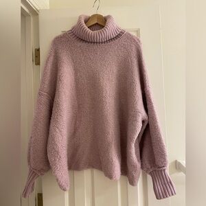 Free People Oversized Turtleneck Sweater fuzzy sweater